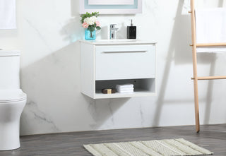 24 inch Single bathroom vanity in white