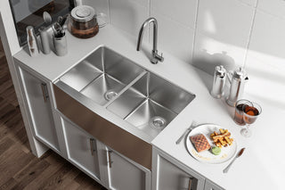 Stainless Steel farmhouse kitchen double sink L33'' x W21'' x H10"