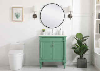 30 inch Single bathroom vanity in vintage mint