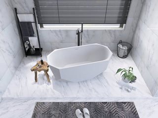 59 inch soaking diamond style bathtub in glossy white