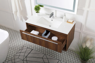 40 inch  Single Bathroom Floating Vanity in Walnut Brown