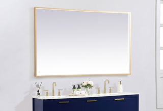 Pier 36x60 inch LED mirror with adjustable color temperature 3000K/4200K/6400K in brass