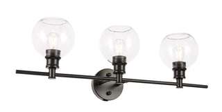 Collier 3 light Black and Clear glass Wall sconce