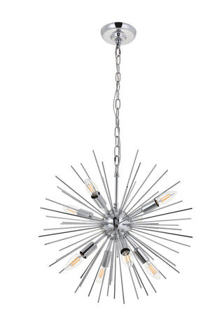 Timber 8 light Chrome Pendant