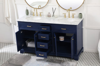 60 inch Single bathroom vanity in Blue