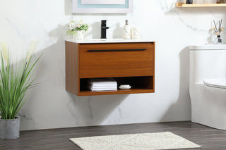 30 inch Single bathroom vanity in teak