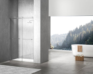 Semi-frameless shower door 48 x 76 Polished Chrome