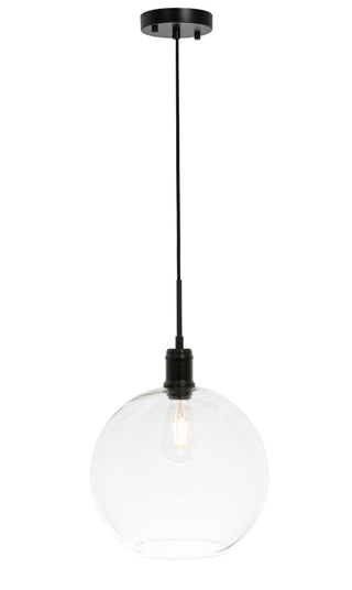 Emett 1 light Black and Clear glass pendant