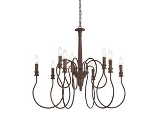 Flynx 9 lights pendant in weathered oak