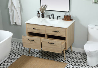 42 inch Single bathroom vanity in mango wood