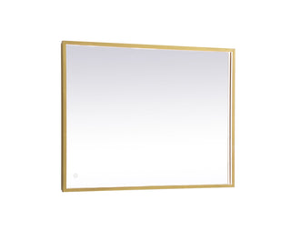 Pier 27x36 inch LED mirror with adjustable color temperature 3000K/4200K/6400K in brass