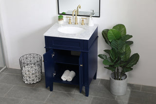 24 inch Single bathroom vanity in blue