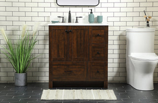 32 inch Single bathroom vanity in expresso with backsplash