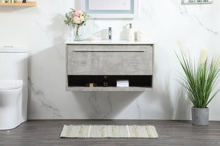 36 inch Single bathroom vanity in concrete grey