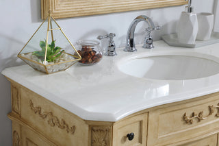 42 inch Single Bathroom vanity in Light Antique Beige with ivory white engineered marble