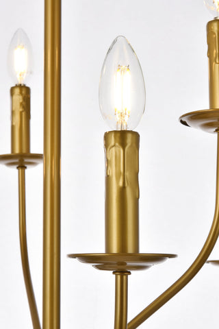 Westley 6 lights pendant in brass