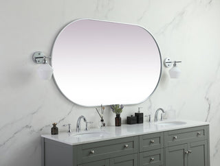 Metal Frame Oval Mirror 36x60 Inch in Silver