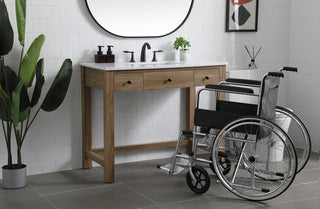 42 Inch ADA Compliant Bathroom Vanity In Natural Oak