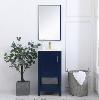 18 inch Single Bathroom Vanity in Blue