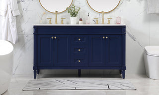 60 inch double bathroom vanity in blue