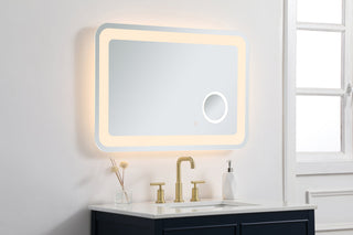 Lux 24in x 36in Hardwired LED mirror with magnifier and color changing temperature 3000K/4200K/6000K