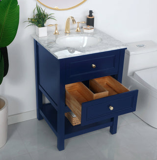 24 inch Single bathroom vanity in Blue