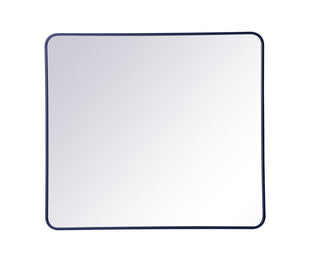 Soft corner metal rectangular mirror 36x40 inch in Blue