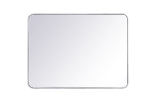 Soft corner metal rectangular mirror 30x40 inch in Silver