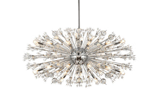 Vera 48 inch crystal starburst oval pendant in chrome