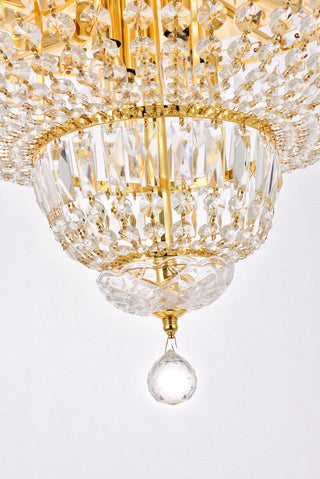 Tranquil 10 light Gold Flush Mount Clear Royal Cut Crystal