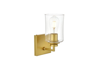 Ronnie 1 light Brass and Clear Bath Sconce