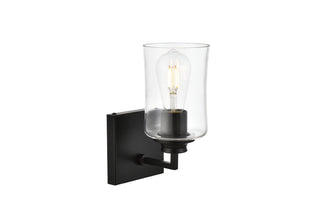 Ronnie 1 light Black and Clear Bath Sconce