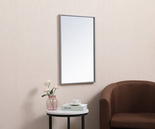 Metal frame rectangle mirror 18x28 inch in grey