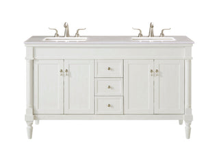 60 In. Single Bathroom Vanity Set In Antique White