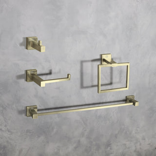 Isla 4-Piece Bathroom Hardware Set in Brushed Gold