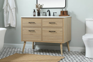 42 inch Single bathroom vanity in mango wood