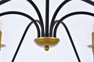 Rohan 48 inch chandelier in matte black and brass