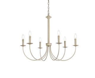 Brielle 6 lights pendant in weathered dove