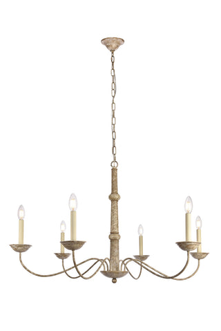 Merritt Collection Chandelier D39.8 H24 Lt:6 Weathered Dove Finish