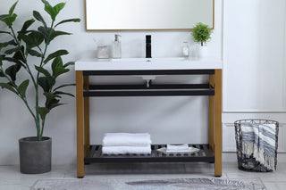 42 inch Single Bathroom Metal Vanity in Golden Black