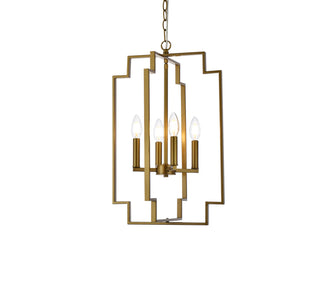 Rosenfeld 4 lights pendant in brass