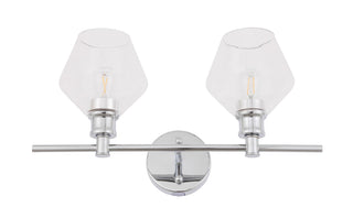 Gene 2 light Chrome and Clear glass Wall sconce