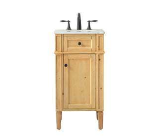 18 inch Single bathroom vanity in natural wood