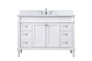 48 inch Single bathroom vanity in white with backsplash