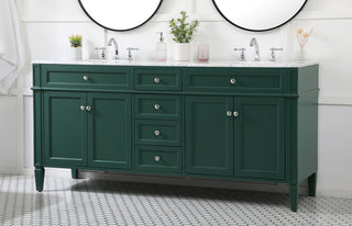 72 inch double bathroom vanity in green