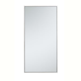 Metal frame rectangle mirror 18 inch in silver