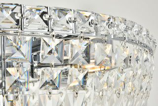 Tranquil 10 light Chrome Flush Mount Clear Royal Cut Crystal