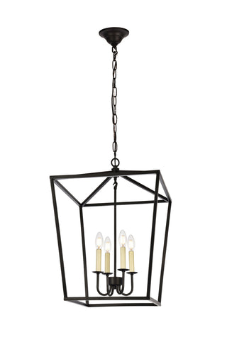 Maddox Collection Pendant D17 H24.25 Lt:4 Black Finish