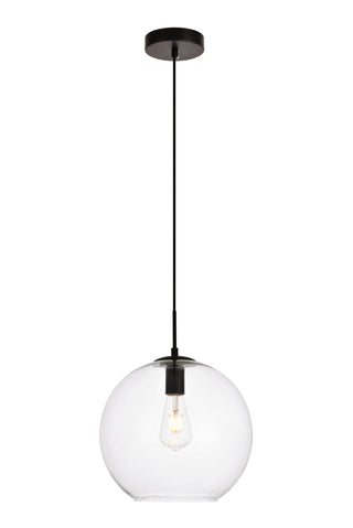 Placido Collection Pendant D11.8 H11.4 Lt:1 Black and Clear Finish