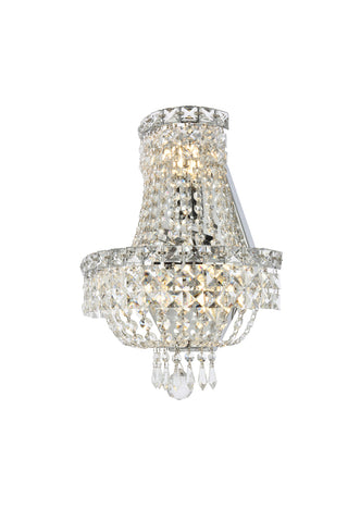 Tranquil 3 light Chrome Wall Sconce Clear Royal Cut Crystal